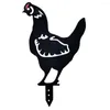 Garden Decorations Stake Black Chicken Shape Strong Construction Acrylic Decorative For Yard