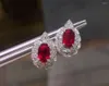 Boucles d'oreilles en argent 925 véritable rubis naturel, bijoux à breloques fines à la mode pour femmes