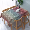 Table Cloth Retro Stripes Red Black White Gray Cover Modern Zigzag Geometric Backing Edge Tablecloth For Dining