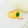 Обручальные кольца 15 мм голубые стразы Dubai Ring for Women Gift Gold Color Africa Lover