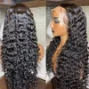 女性のための巻き毛の人間の髪のかつら深い波の正面ウィッグ13x4 13x6透明なレースフロントウィッグウォーターウェーブブラジルのかつらを販売