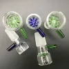 Rökningstillbehör Färgglada Pyrex 14mm 18mm glasskålar Bongs Grön blå bild Tjocka klara vattenrör för oljeriggar23 ll