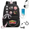 BASSO SCUOLA ANIME STUDENTE ANIME MY Hero Academia HIMIKO TOGA GIRLS BASS RUACKACK USB Port Travel Mochila 230823