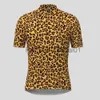 Leopard Flecken Mann Radfahren Kurzarm Sommer Bike Shirt Tragen Mountain Road Kleidung Atmungsaktive MTB Kleidung x0824