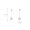 Gestüt Ohrringe modische asymmetrische Star Moon Quasten für Frauen koreanischer Stil eleganter hoher Qualität