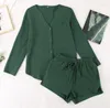 Damen -Tracksuits zweiteilige Frauen -Outfit 2023 Sommer Fashion Doppelschicht V Necktasche Langarm Shirt Drawess Home Shorts