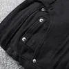 Sokotoo hommes mince maigre cristal strass patchwork déchiré jean mode patch noir stretch denim pantalon 2485