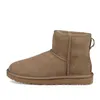 Tasman tofflor stövlar designer kastanj päls päls glider shearling tazz mules kvinnor män ultra mini plattform slip-on skor