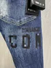 2023 vente nouveau D9855 hommes et femmes marque de coton haut de gamme trou patch pantalon en denim bleu et jeans jeans déchirésLF20230824.