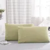Pillow Case 2pcs/pair Solid Color Bedding Simple Pillowcase Decorative For El WeddingMachine Washable