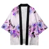 Ethnic Clothing Summer Japanese Flower Printed Kimono Streetwear Cosplay Haori Men Women Cardigan Robe Asian