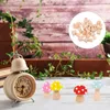 Décorations de jardin 18 pcs mini jouets pour enfants petits décors de champignons en bois bricolage peinture corps enfants graffiti prop modèles inachevés orner