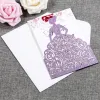 Gorgeous Laser Cut Light Purple Glitter Pretty Princess Invitations Cards For Birthday Cards Sweet Quinceanera Sweet 16th Engagement ZZ