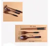 Chopsticks Japanese Wood Cuterly Set Miljö Natur Trägaffel Spoon Chopsticks Portable Knife Spoons Travel SN6253