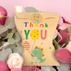 Other Home Storage Organization 24Sets Thank You Kraft Paper Bags Cute Rainbow Dino Happy Birthday Gift Pouch Retro Party Favor Bag Candy Cookie Supplies 230824