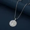 Pendentif Colliers Todorova Laser Gravé UFO Acier inoxydable Alien Collier rond pour femmes hommes bijoux mystiques cadeau unique