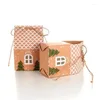 Gift Wrap 50 Piece House Shape With Rope Candy Bag As Shown Kraft Paper Christmas Pendant