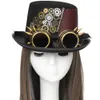 Retro Unisex Steam Gear Punk Gothic Top Hat Goggle Съемная шляпа для ушной шляпы праздничная вечеринка для вечеринки на вечеринке Halloween Harmant Hkd230823