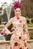 Basis Casual jurken Stijlvolle juweel 3d bloemen Moeder van bruid aline thee lengte bloemen bruiloft jurk met 34 mouw moeders feestkleding 230823