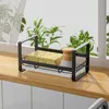 Kitchen Storage Sponge Holder Sundries Shelf Drain Rack Wall-mounted Punch-free Countertop Standing Dish Plate Basket With Tray
