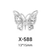 30st Manicure Tools 3D Luxury Butterfly Silver Gold Diamond Eloy Nail Art Charms smycken japanska diy rhinestones dekoration