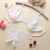 Sexig uppsättning laceup underkläder kvinnor exotiska öppna gren transparent underkläder gstring bandage bikini trepoint 230824