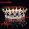 Queen King Tiaras and Crowns Bridal Women Rose Gold Color Crystal Headpiece Diadeem Bruid Huwelijk Haar Accessoires H0827265J