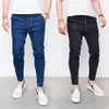 Mode mager jeans män rak smala elastiska jeans herrar casual cyklist manlig stretch denim byxa klassiska pants2592