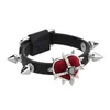 Chaînes Y2K Gothic Rivet Heart Zircon Pendentif Punk Ceinture Chaîne Hip Hop Rock Neckband Ornement