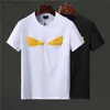 新しいメンズティーサマーTシャツ刺繍パターン高品質のシリコーン黄色の三角シンプルなトップルーズラウンドネックトップCOMFOR317F