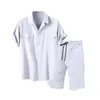 Tracce maschili da maschera e -commerce trade straniero grande camicia corta a manica corta set casual set polo collare 230823