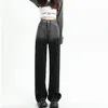Pantaloni autunnwinter di jeans da donna gradiente nero per leisure joker dritte jeans 230823