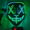 Feestmaskers Halloween Masker LED Oplichten Eng masker voor Festival Cosplay Halloween Kostuum Maskerade Partijen Carnaval Cadeau FY7943 0824