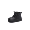 Boots Children's Boots الخريف والشتاء على الطراز البريطاني أحذية جلدية غير رسمية طفل طفل فتاة أحذية دافئة مقاومة للماء الأحذية عالية L0824