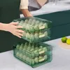 Double Layer Automatic Slide Eggs Storage Box Fridge Transparent Egg Tray Container Basket Container Dispenser Fresh-keeping HKD230812