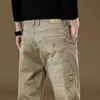 Oussyu Marke Kleidung 2023 neue Herren -Cargohosen 97%Baumwolle Feste Farbarbeit tragen lässige Hosen breite koreanische Joggerhose Malelf20230824.