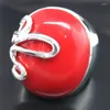 Cluster Rings Fashion Jewelry 17 21mm Elegant Manwoman Red Coral 925 Sterling Silver Lucky Rinch Ring Size 8/9/10 -Bride