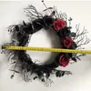 Flores decorativas de galhos pretos grinaldas assustadoras de halloween ramo de ramo de garland realista florista flor para a parede suspensa de porta