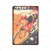 Plaque métallique de vélo rétro de dessin animé, plaque métallique de Tour de vélo, affiche en métal de course de Majorque, autocollants muraux de Bruxelles et de Paris, signe minable, décor de grotte d'homme de maison, 30x20cm w01