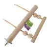 Autres fournitures d'oiseaux Perroquet Support en bois Balançoire avec perle à mâcher 1 pièce Hamac Cage suspendue pour perruches perruches pinsons petit moyen grand