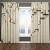 Gardin elegant plommonblomma orkidéväxt 2 stycken tunn transparent fönster draperi för vardagsrum sovrum dekor