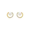 Ear Cuff S925 Silver Pin Exquisite Small Natural Pearl Round Zirconia Earrings French Temperament Simple and Versatile 230823