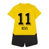 2023 24 HAZARD Kinder-Kit Fußballtrikots CUP JERSEY REUS HAALAND BRANDT HUMMELS Home Gelb Auswärtsanzug für Kinder Fußballtrikots Kurzarmuniformen