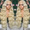 613 Honey Blonde Color 13x4 Hd Lace Human Hair Wigs for Women Brazilian Body Wave Wig Straight 13x6 Transparent Lace Frontal Wig