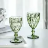 ワイングラスカラーガラス赤肥厚した彫刻ゴブレットセットウイスキーレトロカクテルジュースシャンパンカップ