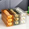 Boîte de rangement d'œufs de réfrigérateur, support d'œufs coulissant automatique, conteneurs alimentaires de cuisine, organisateur de porte latérale de réfrigérateur, utilisation quotidienne HKD230812