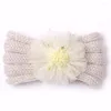 Hair Accessories Baby Girls Knit Headbands For Kids Clothing Fall Winter Warm Cute Flower Head Bands Pography Props Beige Black