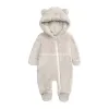 Baby Girls Boys Footies Romper Hooded Unisex Fleece Jumpsuit Newborn Onesie Outwear Outfits for Winter 0-12M