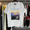 Męskie T-shirty dobrej jakości Kith Sunset Clouds Clouds Sea Fashion T-shirt Para luźne czarne białe morelowe tee tee odzież męska