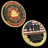 Objetos decorativos Figuras Fire / Bombeiros / Coin comemorativo banhado a ouro com case de plástico / bombeiro Homem Medalha de fama 230823